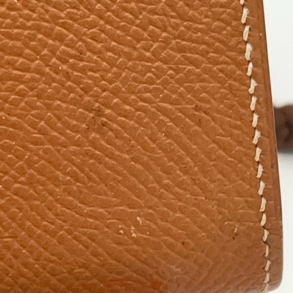 HERMES Bearn Gold Leather Wallet with H Closure w/Dust Bag Good Condition - Picture 12 of 16